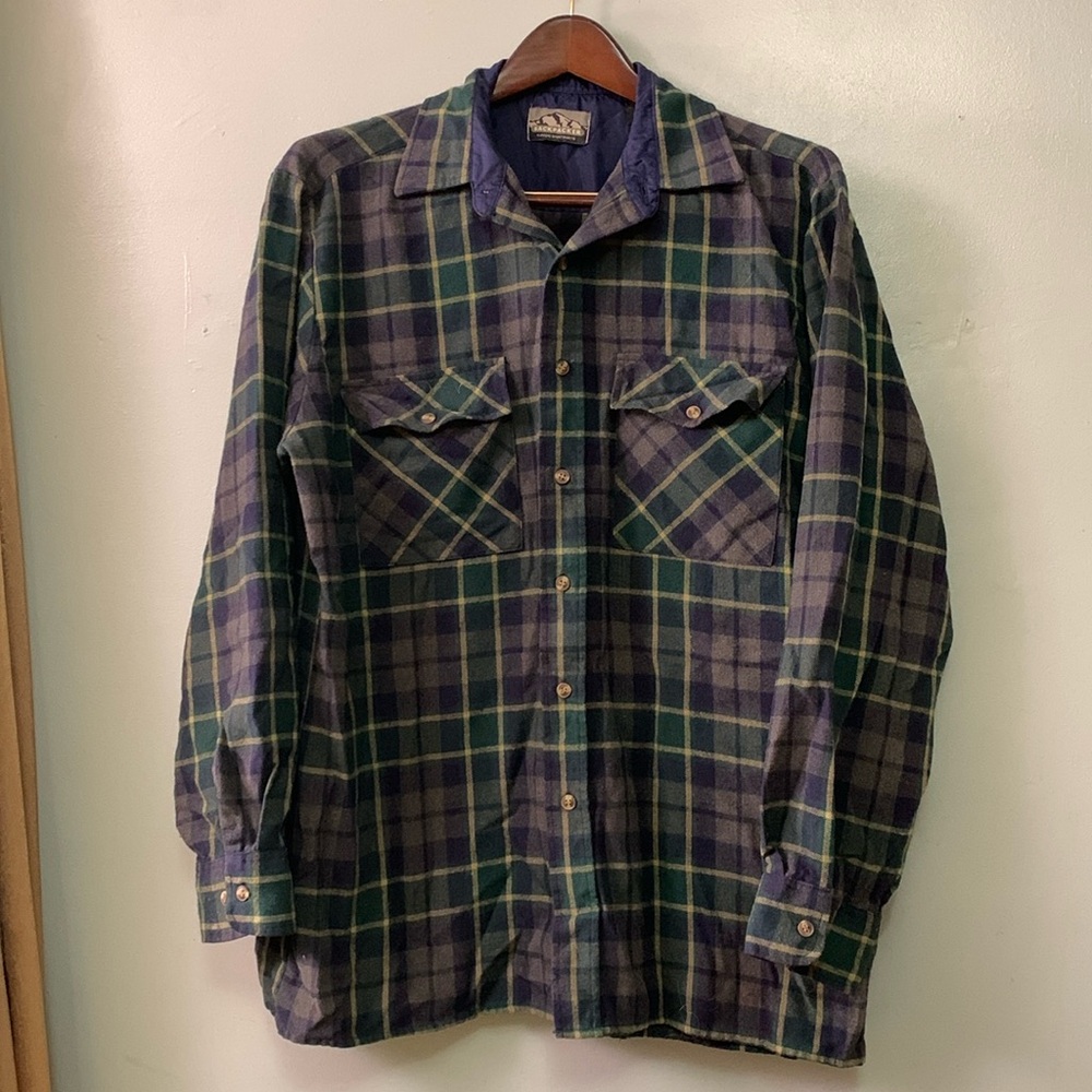 Vintage Backpacker Men's Large Thick Arcrylic Flannel Shirt